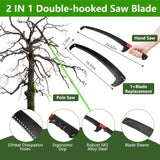 2-in-1 Manual Pole Saw 8.23-15.12FT Extendable Tree Pruner - SK5 Steel Pruner, Double-Hooked Saw 41775152