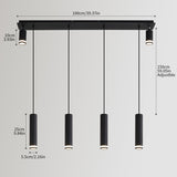 Angelina 6 - Light Matte Black Kitchen Island Pendant T3177P283998