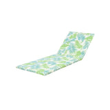 2" THICK FLORAL CHAISE LOUNGE CUSHION IN LEAF COCONUT - WATERPROOF FOLDABLE 2-PART DESIGN - FOR N770P253018L