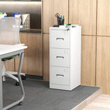 3 Drawer Metal Vertical File Cabinet with Lock and Card Slot Office Home Vertical File Cabinet for 09981331