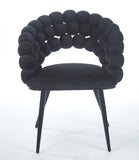 Black Modern chair with golden color iron tube legs, soft cushions and comfortable W234P271319