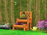 2-Tier Solid Fir Wood Raised Garden Bed with Trellis Cylindrical Planter Box for Climbing Plants 05049323