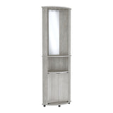 Nashville Corner Bar Cabinet Unit with Wine Glass Rack and Lower Cabinet, Concrete Gray B097P167443