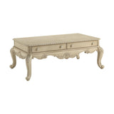 Antique White 2-Drawer Coffee Table with Cabriole Leg B062P209108