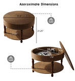 Coffee Table with Dual Storage for Living Room, 31.5" Modern Round Coffee Table with Storage and W1445P341373