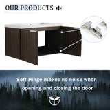 36 Inch Bathroom Cabinet With Resin Sink,Soft Close Doors,Float Mounting Design W999P204953