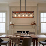 (Same as W1340P155968/L1011-RW) 5-Light Retro Farmhouse Chandelier For Kitchen, Living, Dining W1340P206645
