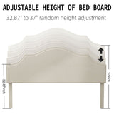 Queen Size Bed Frame Upholstered Platform Bed with Adjustable Headboard,Linen Fabric Padded,Modern W1716P280054