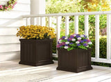 Set of 2 Stackable PP Planters with Efficient Drainage Holes, Weather-Resistant Flower Pots for 62103503