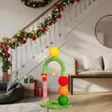 29in Cat Tree Tower with Sisal Scratcher Balls, Cute Holiday Scratching Post with Danging Ball for 67887340