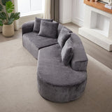 Modern Upholstered Oversized Sectional Sofa, 114-Inch Chenille 4-Seater Extra Deep & Wide Seat W834P236550