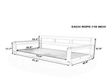 Patio Wooden Twin Size Porch Swing Daybed Frame, Garden Swing Bench Chair with 4 Hanging N717P265795K
