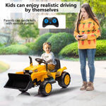 ZUN 12V Kids Ride on Tractor Electric Excavator Battery Powered Motorized Car for Kids Ages 3-6, with W1811P154760