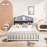 Headboard Storage Cabinet for Full-size Montessori Floor Bed , Grey,Freely collocation W1716P181578