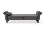 Aijia 63" Velvet Multifunctional Storage Rectangular Sofa Stool Buttons Tufted Nailhead Trimmed W111749317
