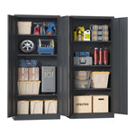 ZUN 71"H Metal Garage Storage Cabinet, Black Tool Steel Locking Cabinet with Doors and 3 Shelves, Tall 81017127