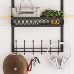 ZUN Over The Door Hooks Hanger For Clothes, Over The Door Towel Rack With Basket, Coat Hanger Over Door 96396165