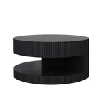 ZUN 31.5'' Round Coffee Table,Modern Center Table with Storage,Vertical Stripe Design Coffee Table for W757P206007