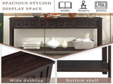 Rustic Entryway Console Table, 60" Long Sofa Table with two Different Size Drawers and Bottom Shelf 48408423