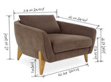 Accent chair reading chair comfy upholstered armchair modern chair with back pillow single sofa for W2308P462647