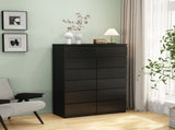 6 Drawer Dresser,Modern Storage Chest of Drawers,18.9In Black Dresser for Closet with Handle-Free W3151P407892