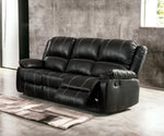 ZUN ACME Zuriel Motion Sofa, Black Synthetic Leather LV52285