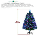 6ft Top With Stars PVC Material Fiber Optics 230 Branches Christmas Tree Green 41773139