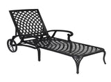 193*64.5*93cm Backrest Adjustable Courtyard Cast Aluminum Lying Bed Black 30903465