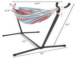 400lb Capacity 2 Person Double Hammock with Stand, Red/Blue 25454735