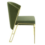 ZUN ACME Fallon Side Chair , Green Velvet & Mirrored Gold Finish DN01956