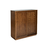 Mid Century Sideboard with 2 Sliding Door & Solid Wood Decorative Strips, Storage Cabinet for Living W1801P195658