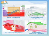 Red 18.5" Two-Story Hamster Cage, Small Animal Habitat with Included Exercise Wheel for Dwarf 15931565