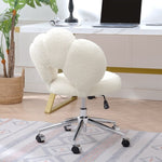 ZUN 360&deg;Swivel Height Adjustable,Swivel Chair,Teddy fabric,home office chair W680P143486