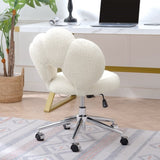 ZUN 360&deg;Swivel Height Adjustable,Swivel Chair,Teddy fabric,home office chair W680P143486