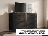 2/4-Drawer Dresser with Metal Frame & Wood Top, Fabric Storage Organizer, Black 11064402