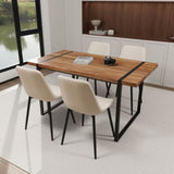 59" MDF natural wood table and modern chair 4-piece set, medieval wooden kitchen 26775979