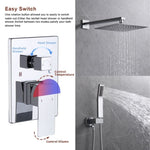 ZUN Shower System Shower Faucet Combo Set Wall Mounted with 12" Rainfall Shower Head and handheld shower T3177P269149