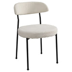 ZUN Boucle Upholstered Dining Chairs with Curved Backrest & Metal Legs Set of 2, Beige W2740P214245