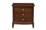 ZUN Dark Cherry Finish 1pc Nightstand of 3x Drawers Satin Nickel Tone Knobs Transitional Style Bedroom B01162463