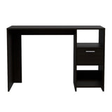 ZUN Black 2-Shelf 1-Drawer Writing Desk B062111636