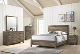 ZUN Grey Finish Fabric 1pc Queen Size Panel Bed Beautiful Wooden Bedroom Furniture Contemporary Style B011P174710