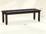 45.5" Solid Rubber Wood Entryway Bench 400LBS, PU Leather Padded Dining Bench, Multi-purpose Shoe 77951483