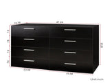 8 Drawer Double Dresser for Bedroom, Wide Storage Cabinet for Living Room Home Entryway, Black 98134933