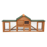 ZUN Large Wooden Rabbit Hutch Indoor and Outdoor Bunny Cage with a Tray and Runs for Small Animals, W2181P155336