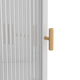 22.25'' Floor Coner Cabinet,Three Tiers with Tempered Glass Doors and Storage Shelves for Bathroom, W757P180793