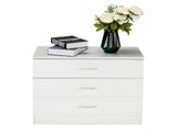 3-Drawer Wide Drawer Cabinet Particleboard Bedside Table with Textured Melamine Finish 12277839