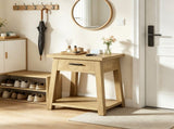 2 Tier End Table with Drawer Wooden Side Table with Shelf Storage 48118437