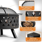 ZUN 32IN Metal Fire Pit Black 36801333