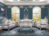 Melrose Traditional style Sofa in champagne and silver brush finish made with wood B009138493