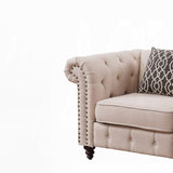 Beige Tufted Accent Chair with Pillow B062P209144